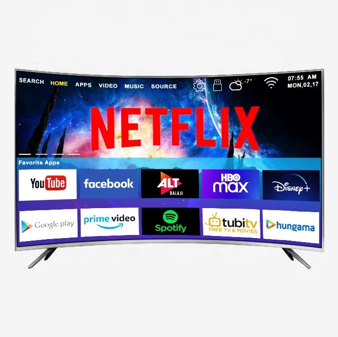 Télévision Android intelligente 2k 4k smart tv 80 pouces courbé