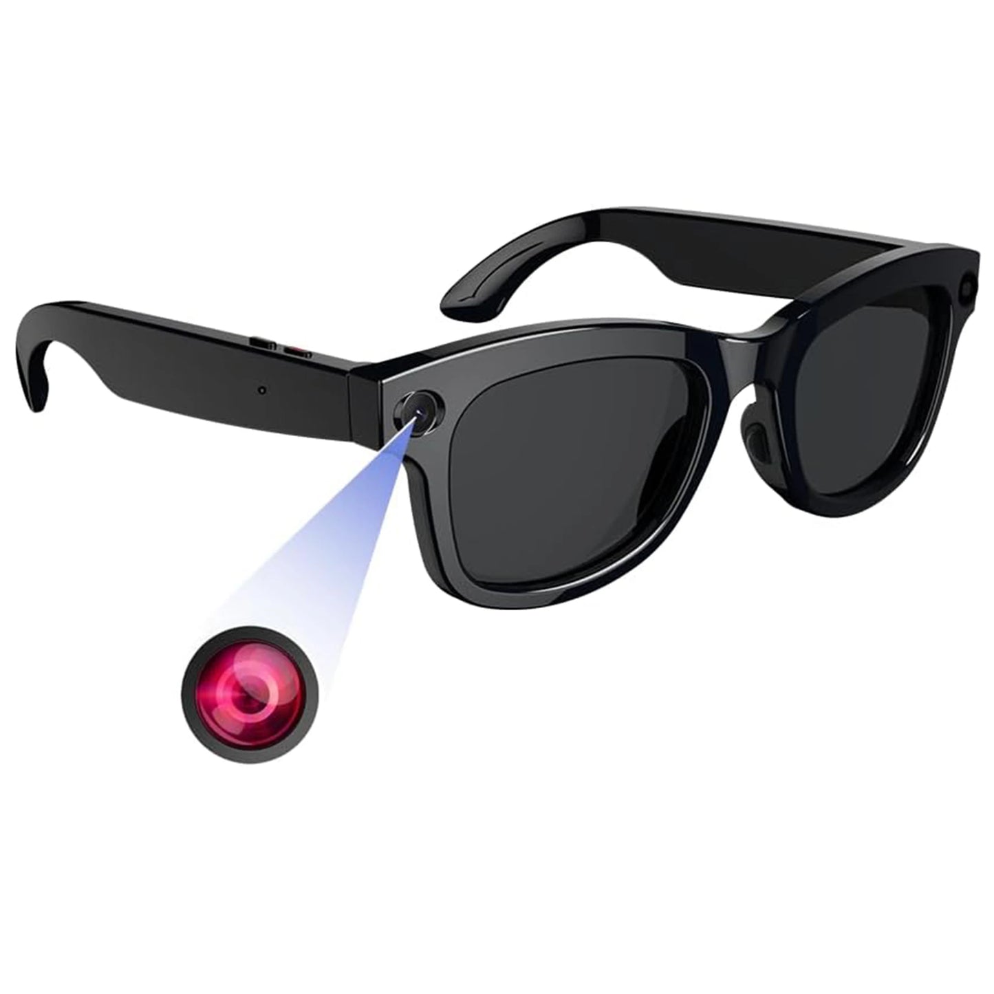 Lunettes AI avec caméra 8MP HD 1080P Musique/Appels WiFi