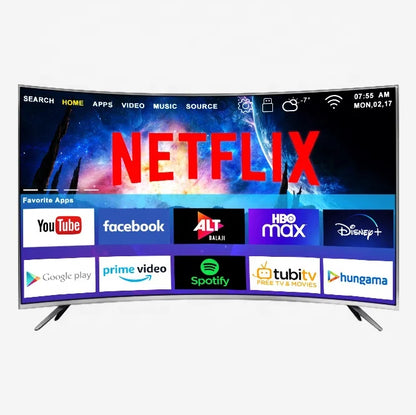 Télévision Android intelligente 2k 4k smart tv 80 pouces courbé